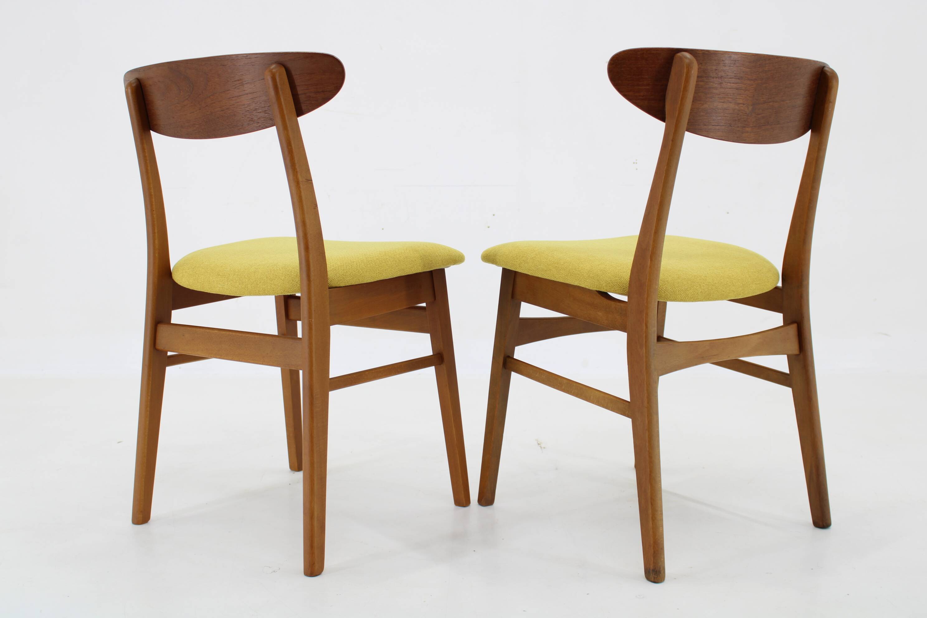 1960s Pair of Danish Teak Chairs, Restored