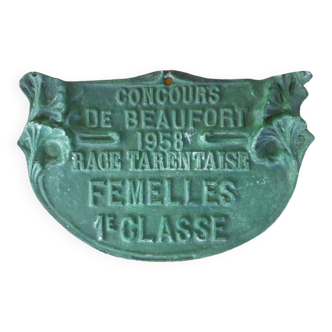 Plaque de concours agricole - 1958 - Beaufort