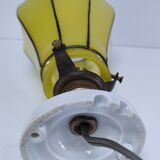 Yellow glass porcelain lamp, early 20th century