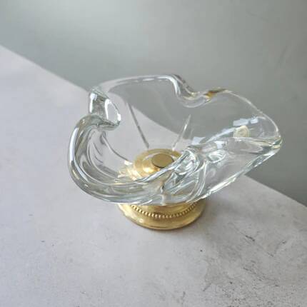 Ashtray/trinket dish in white crystal Val Saint Lambert Belgium