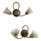 Pair of Art Deco double tulip wall lights