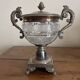 Cut crystal and silver-plated metal sweetmeat dish – Restoration style