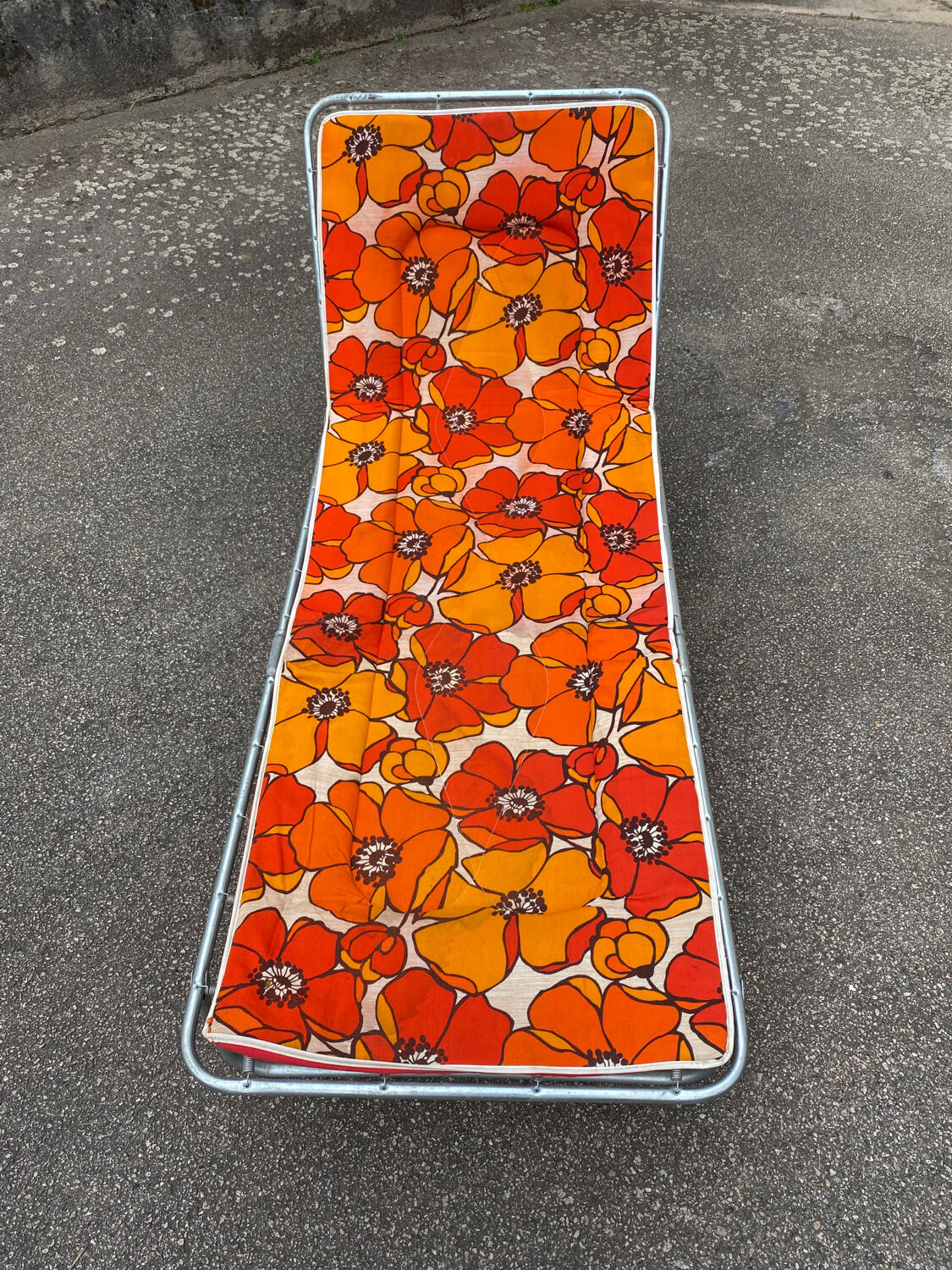 Orange vintage deckchair