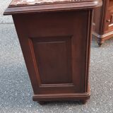 Art deco oak and marble bedside tables