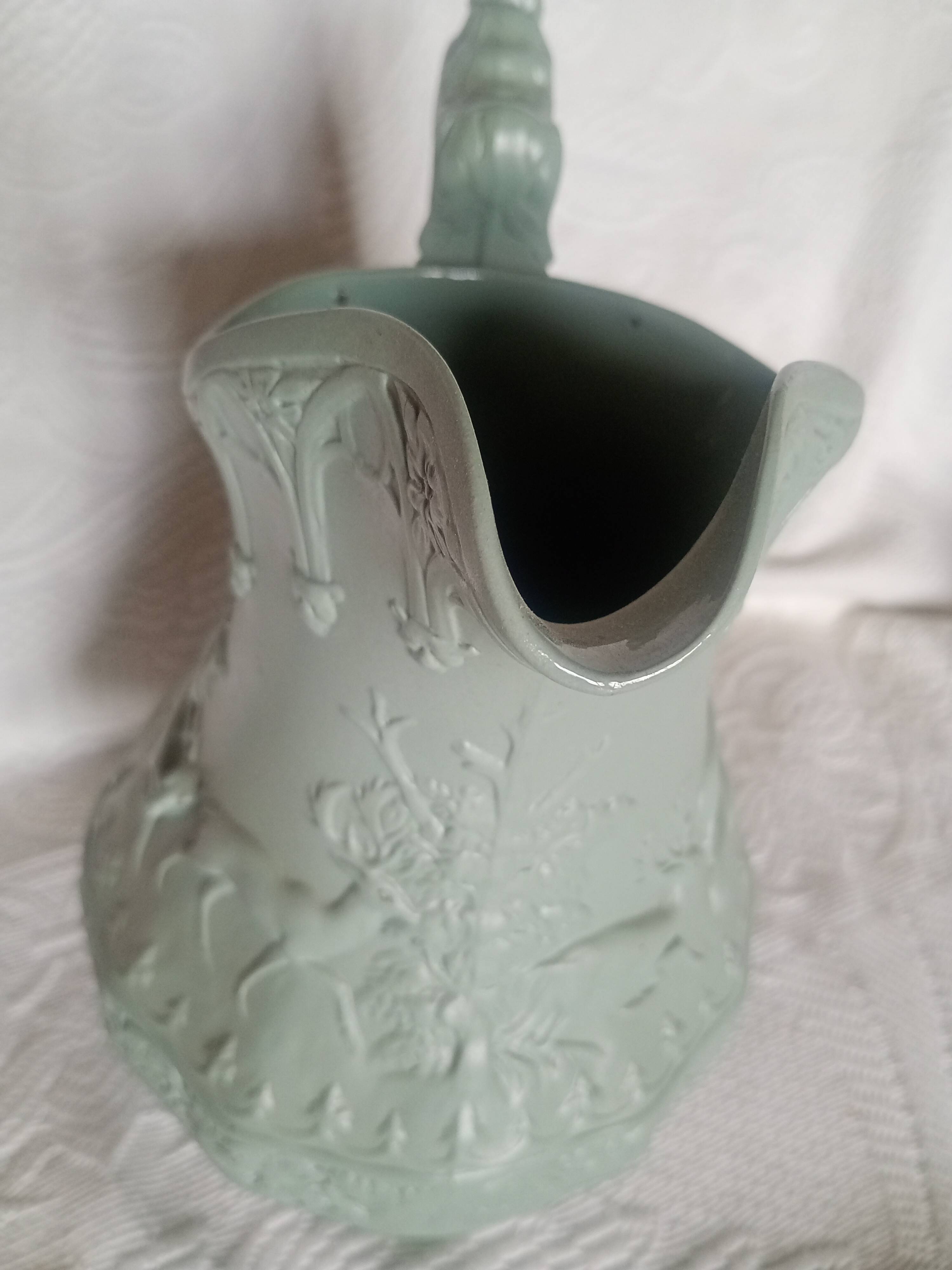 HUGHES & co - Jug Pitcher ANIMALS of the FOREST DEER Glazed Stoneware England