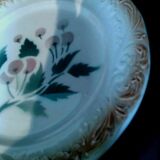 Plate earthenware slurry decoration cherries Digoin early twentieth century
