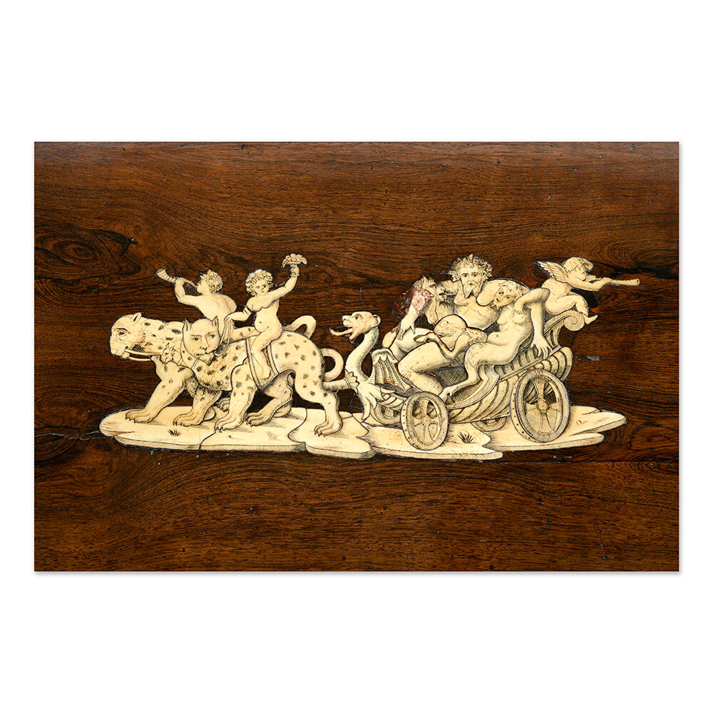 Writing table in ivory and precious wood marquetry