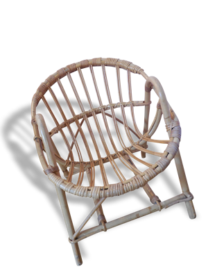 Fauteuil coquille en rotin - modèle