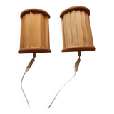2 vintage 80'S Ikea wooden wall lights