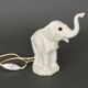 Art Deco 1930 elephant night light in white porcelain