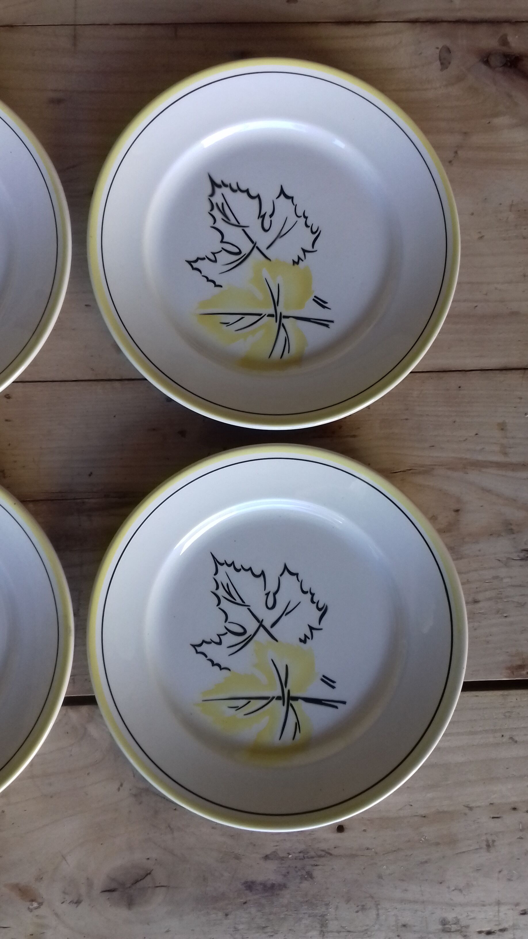 6 flat plates yellow black