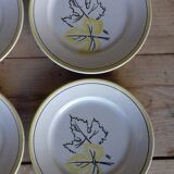 6 assiettes plates jaune noir