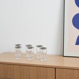 Set of glasses, Hollywood Regency style, 1970s, made in Italy