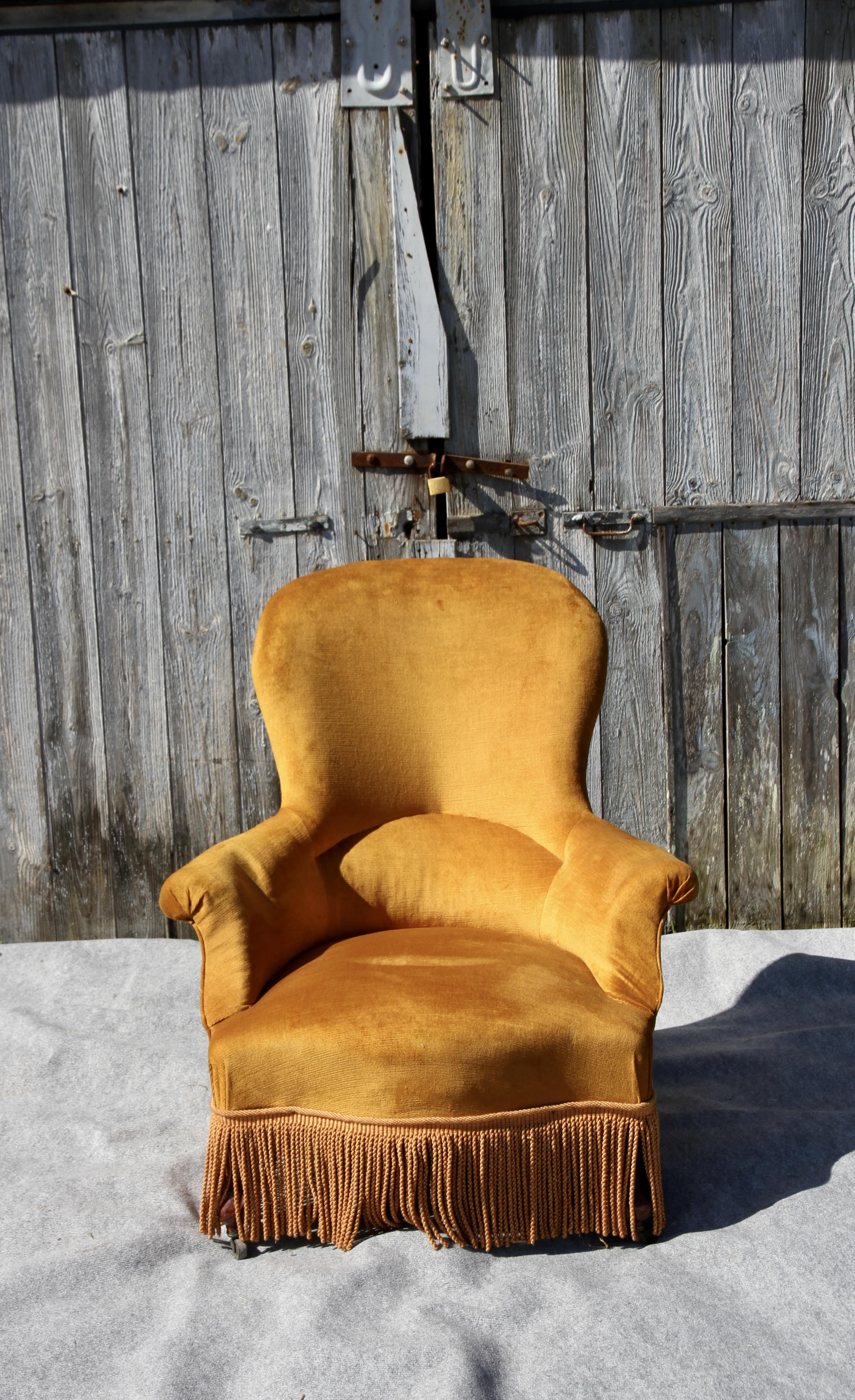 Velvet armchair, 20th century