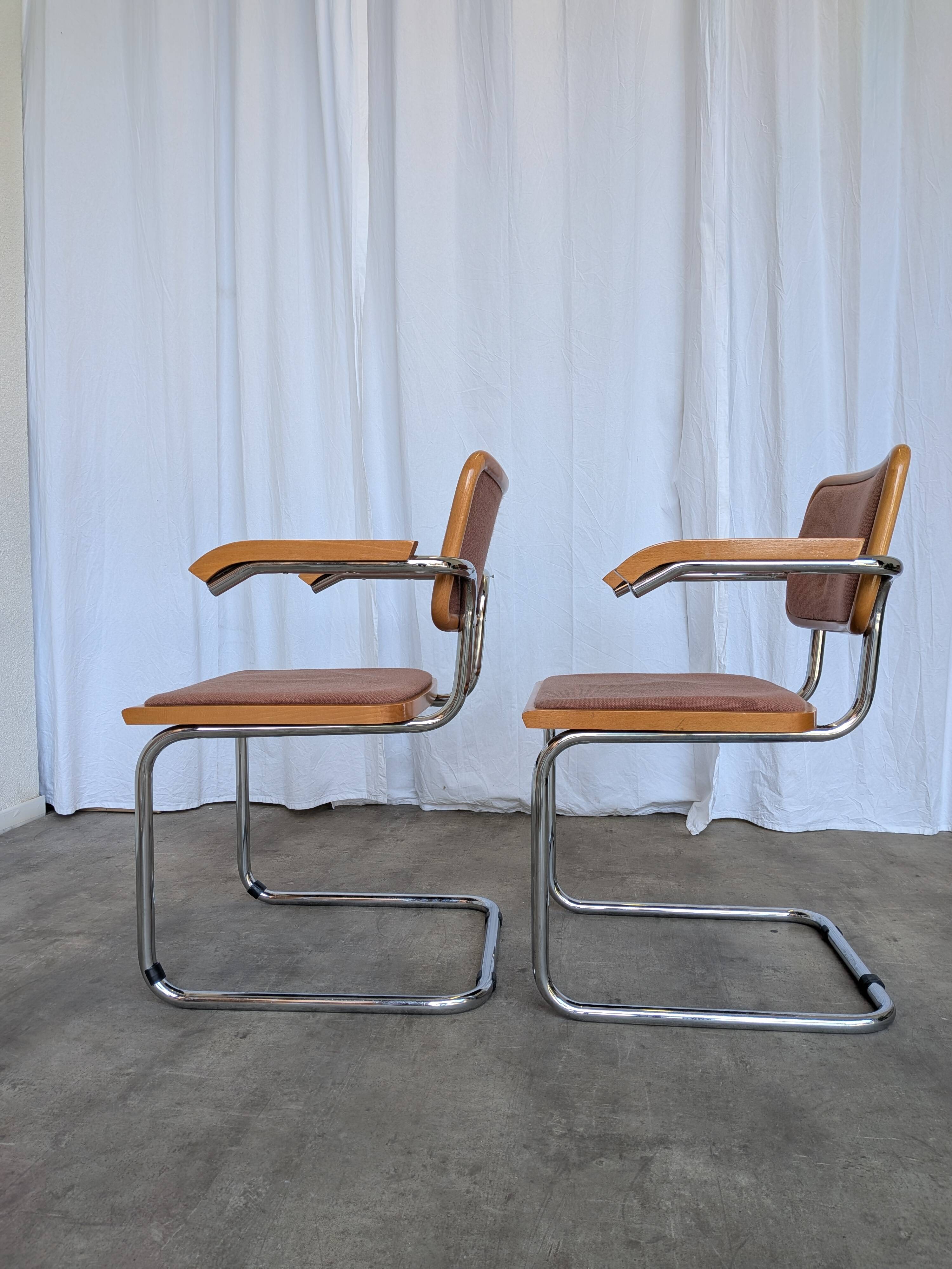 Set of 6 Vintage Cesca Chair by Bene Austria 1970s / Mid Century Chrome Din