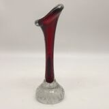 Duo of glass candle holders in the style of Murano