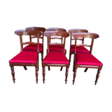 Suite of 6 english mahogany chairs 19th restored