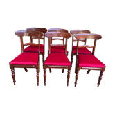 Suite de 6 chaises anglaises en acajou 19eme restaurées