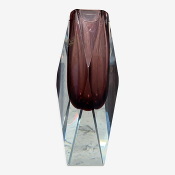 Vase soliflore murano sommerso - bordeaux