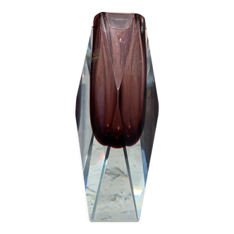 Vase soliflore murano sommerso - bordeaux