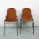 2 chaises d'appoint en cuir originales, 1960