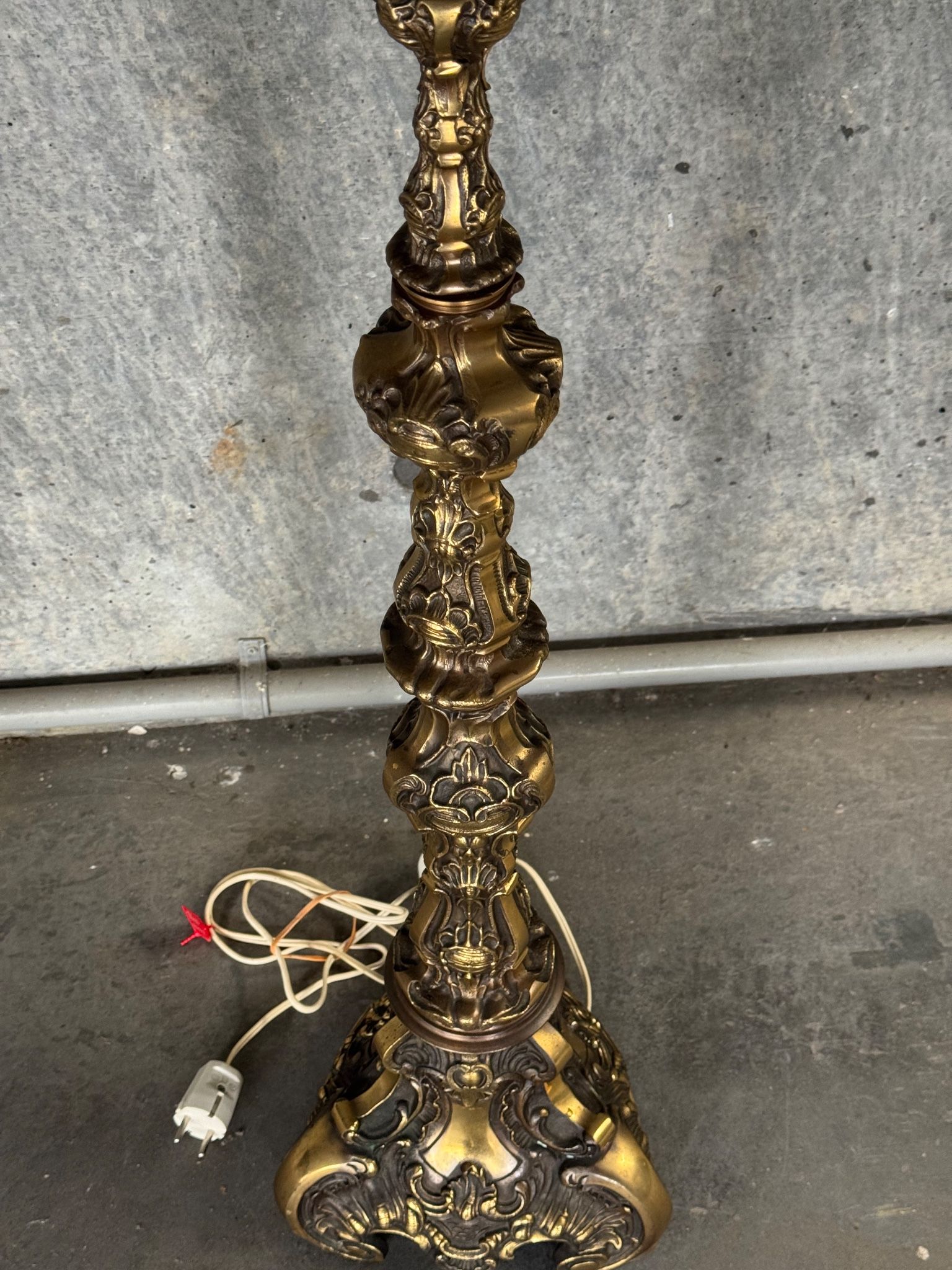 Vintage Boroque Style Brass Floor Lamp