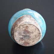 Pot ceramic glazed and cracked blue