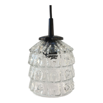 Vintage glass pendant lamp 70s