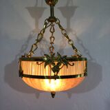 Bronze And Glass Paste Pendant Lamp