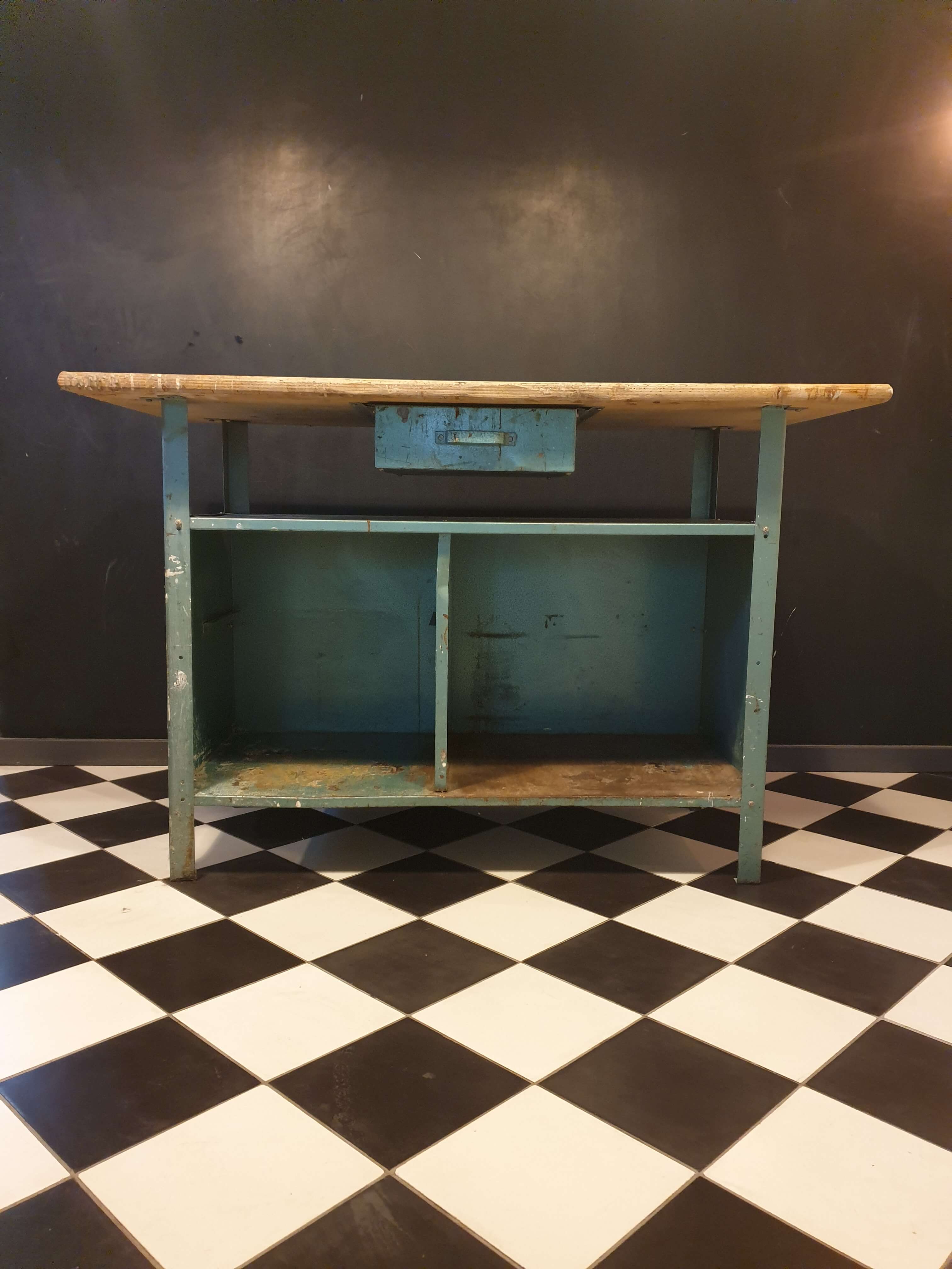 Wood and metal workbench