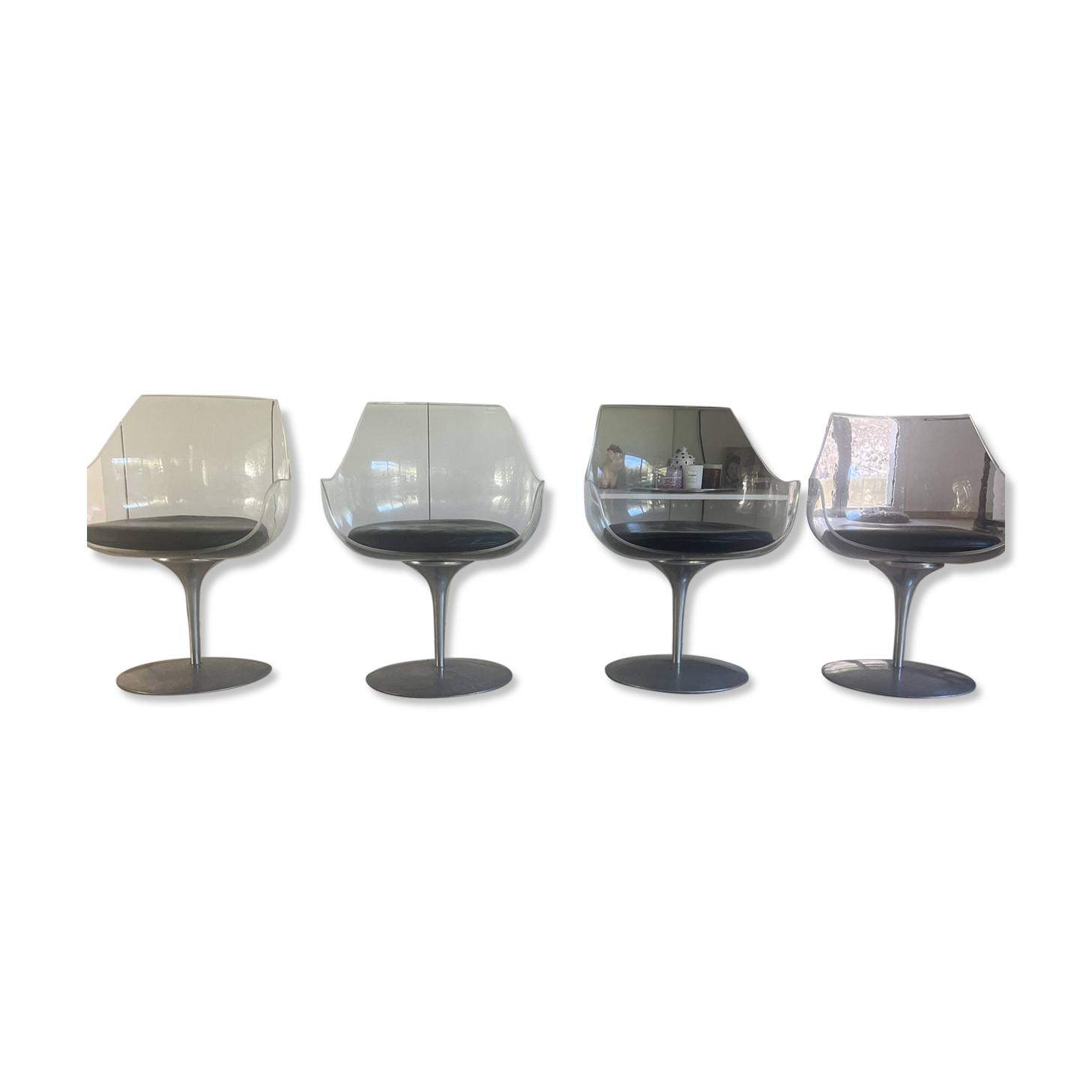 Set of 4 "Champagne Chair" chairs by E & E Laverne – Formes Nouvelles - 60'