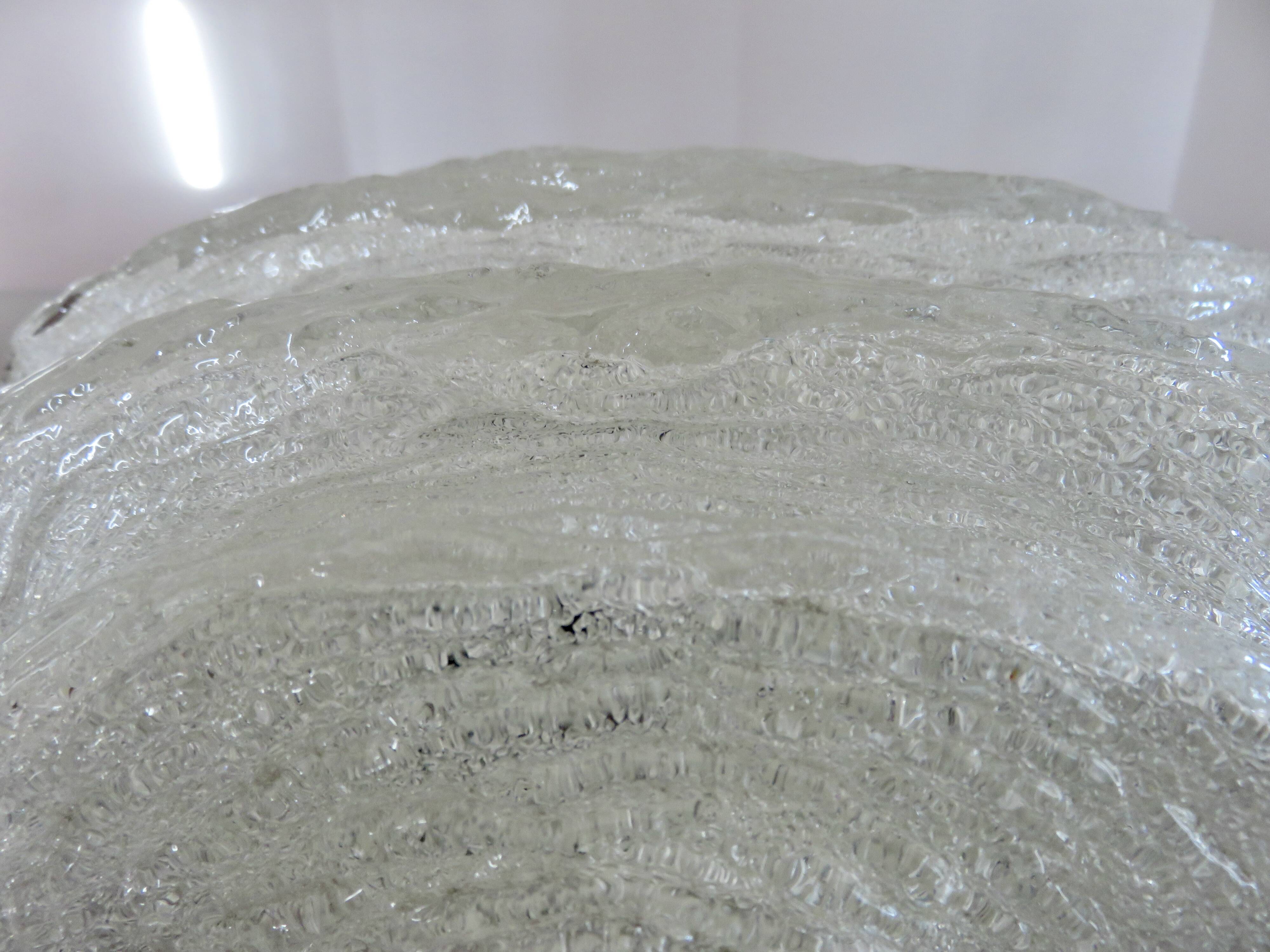 Austrian "ice glass" ceiling lamp by JT Kalmar 1970