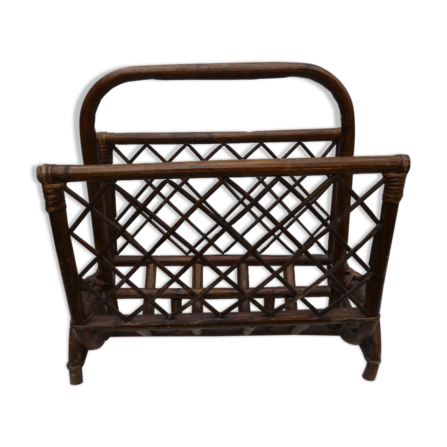 Bamboo and rattan magazine rack 60