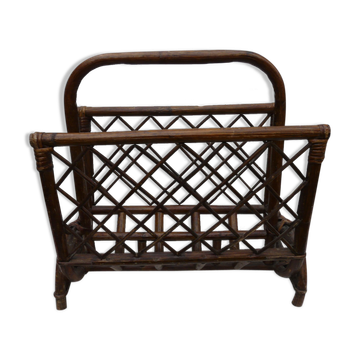 Bamboo and rattan magazine rack 60