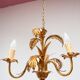 Lustre italien en metal doré feuilles palmier