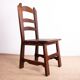 Set of 6 large Brutalist chairs in solid oak from the 1950s.