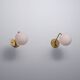 Pair of 1950s Italian Brass Sconces with Opaline Glass Globes