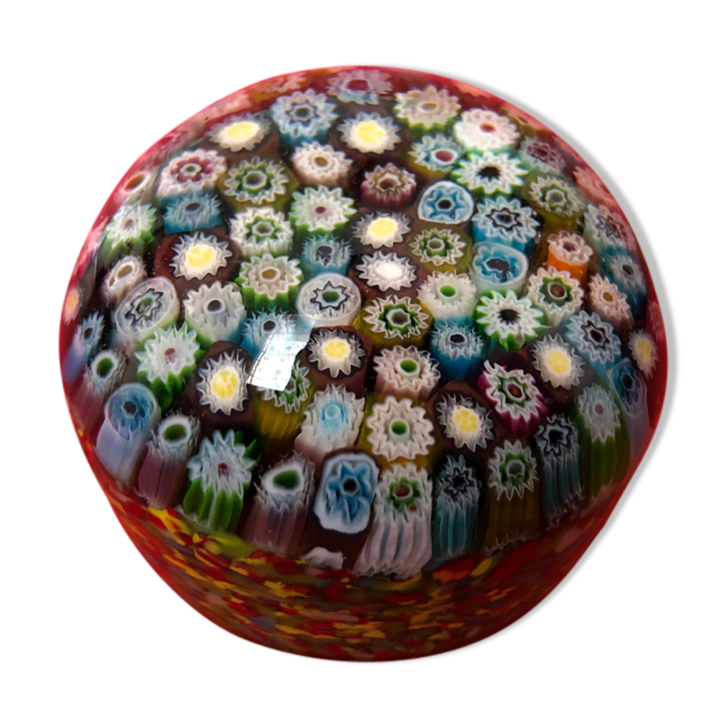 Millefiori paper press ball