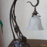 Art Nouveau wrought iron lamp