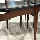 Set of 6 Scandinavian teak chairs, 1970s design.