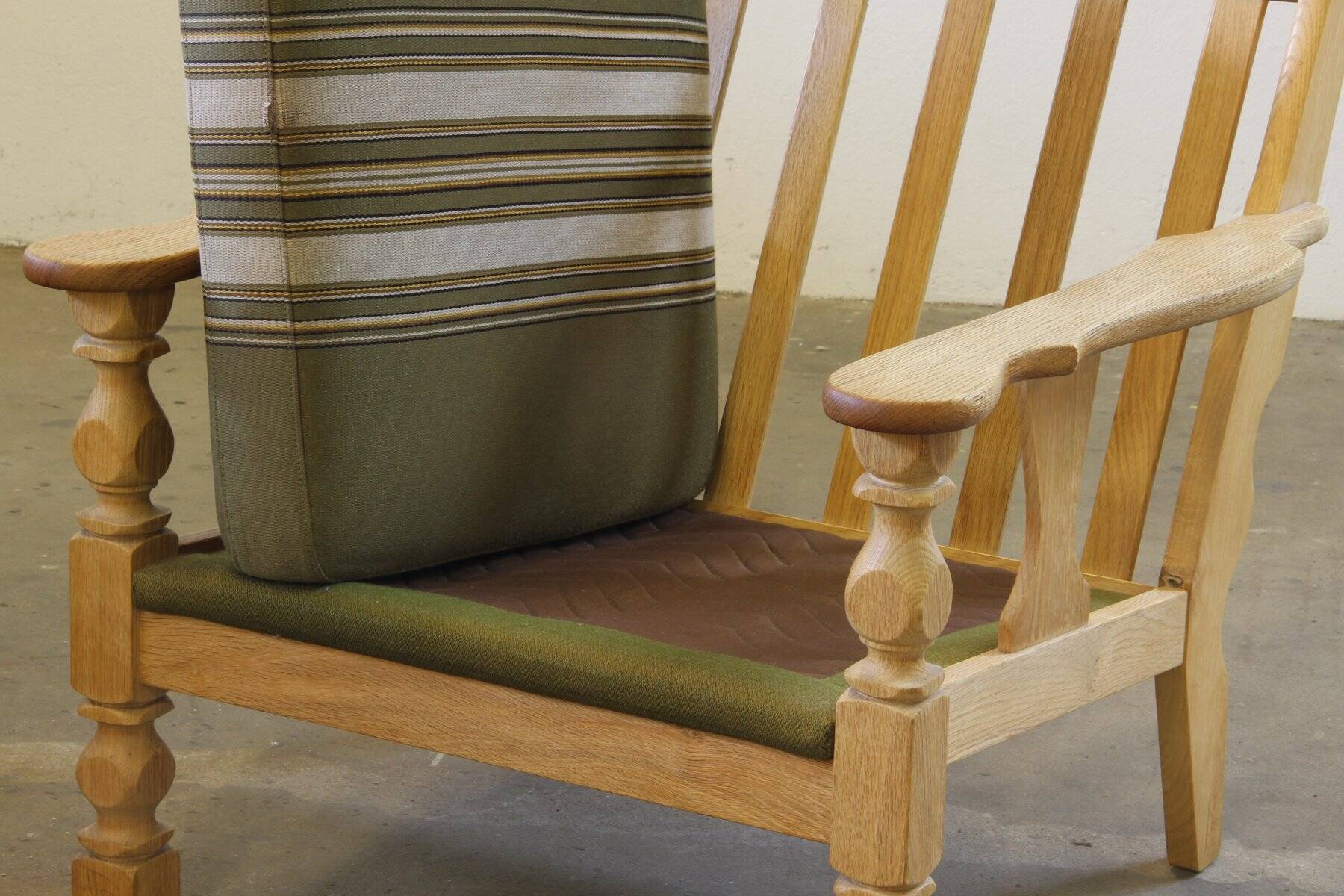 Vintage Danish light oak low back lounge chairs, 1960s, set of 2