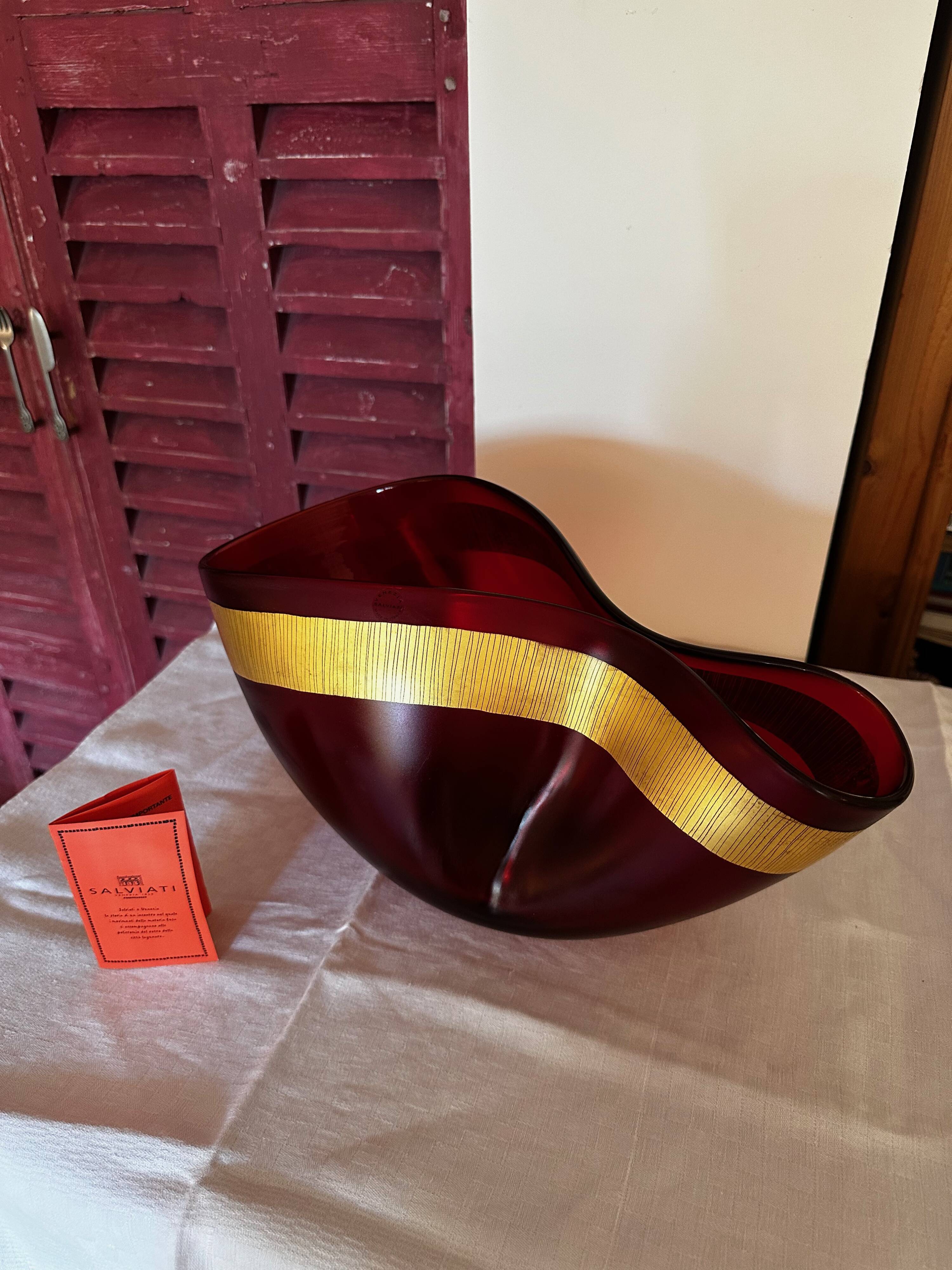 Sublime cup signed salviati murano, vintage model "pizzicati" 36 cm