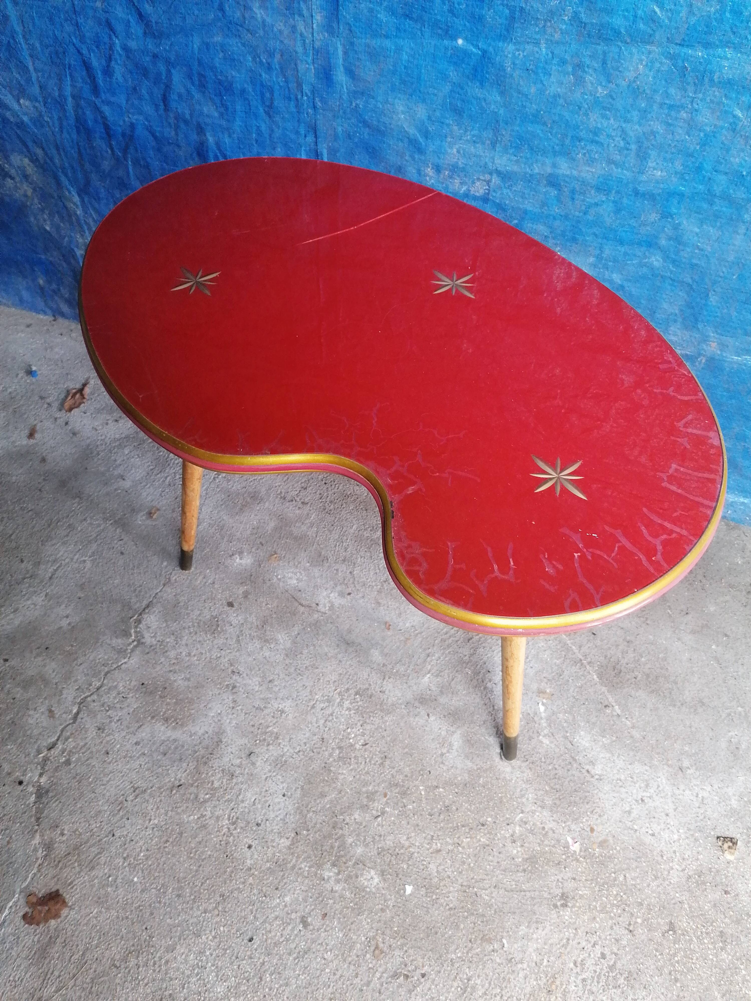 Coffee table extra tripod feet compass tray glass bean