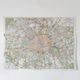 Vintage map 1970 Paris and its suburbs 75x55cm duplex