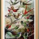 Poster about hummingbirds, based on an old lithograph from 1904.