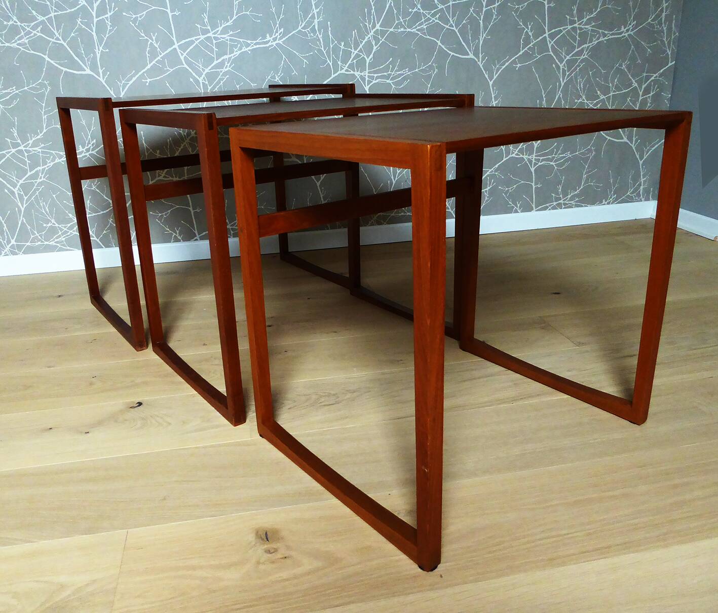 Small teak nesting tables