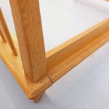 Lit double vintage français Guillerme et Chambron en chêne massif années 60