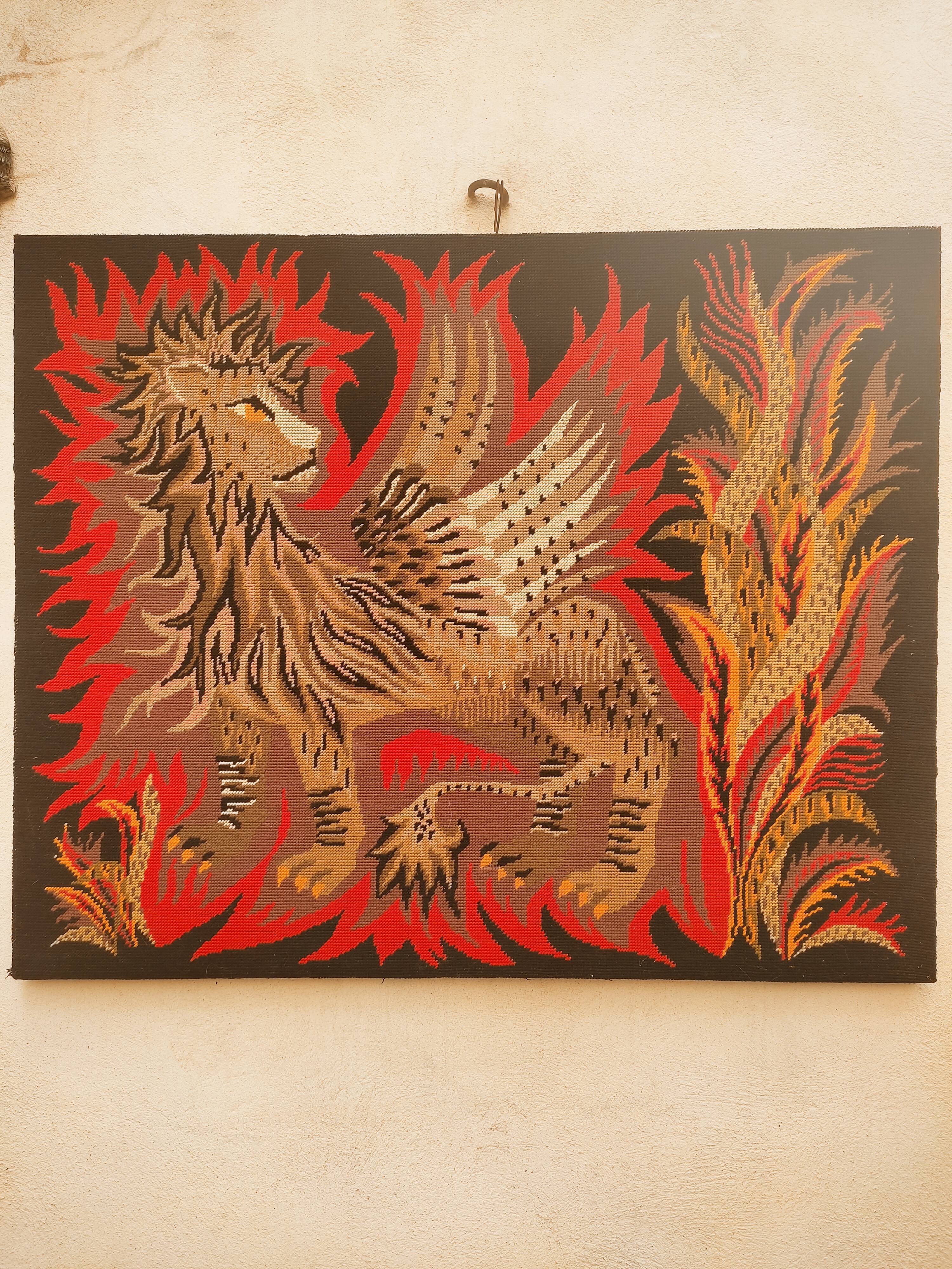 Tapestry on frame