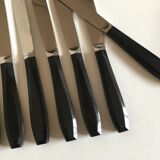 Set of 12 fruit knives in black bakelite