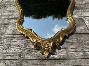 Louis XV style mirror in vintage gold composite 70'S 42x68cm